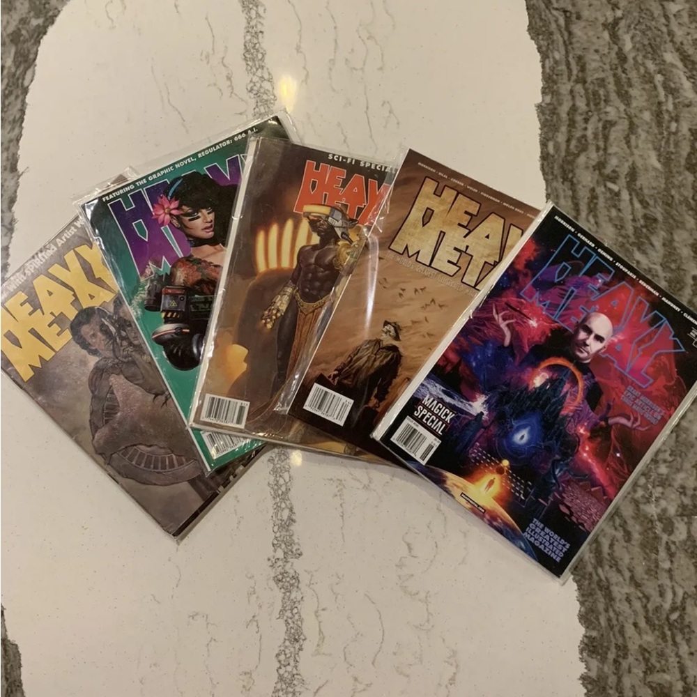 Vintage HEAVY METAL MAGAZINE  1983- 2018 LOT of 5 ILLUSTRATED FANTASY Collection